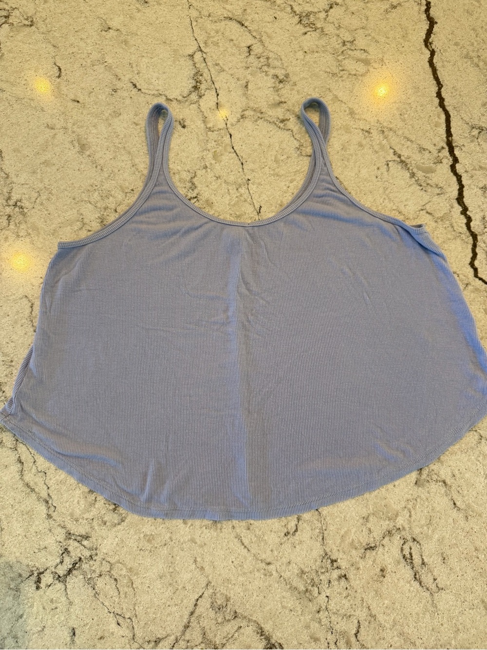 Garage Ribbed Swing Tank Top Lavender Blue Medium Rayon Blend